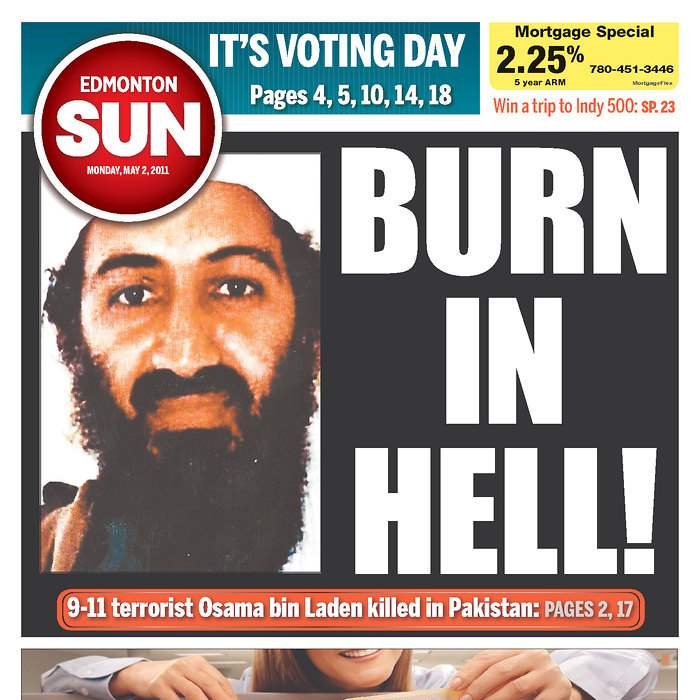 Newspaper-Edmonton-Canada-Sun-bin-Laden