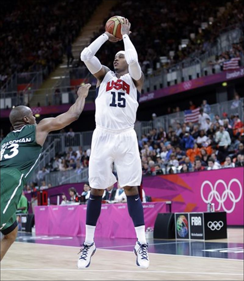 Anthony scores 37, US men's basketball team sets Olympic records in 156