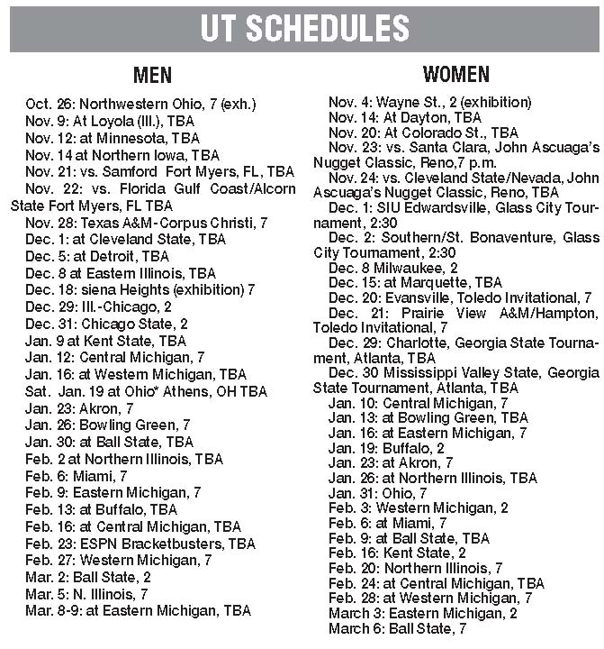 UT releases basketball schedules The Blade