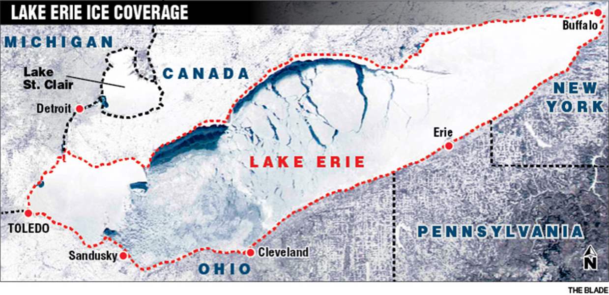 Great Lakes mostly frozen over; big thaw to replenish water levels