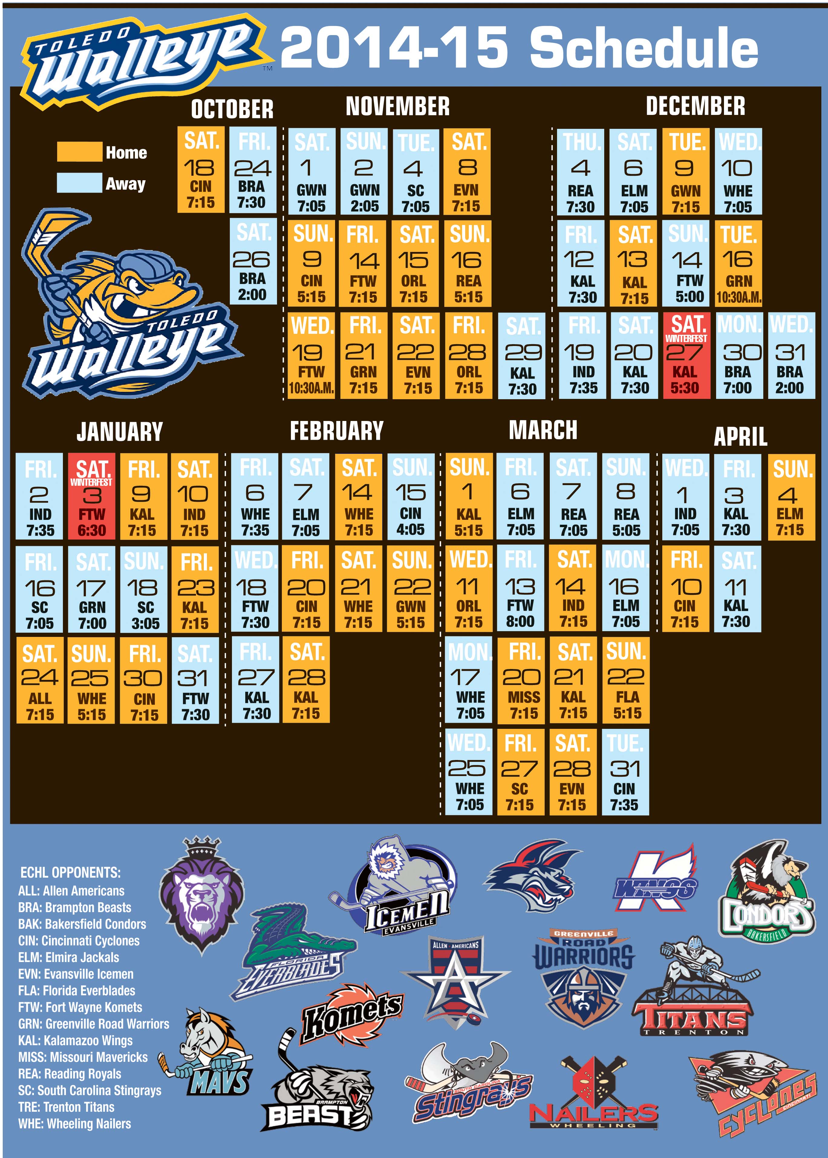 201415 Toledo Walleye schedule The Blade