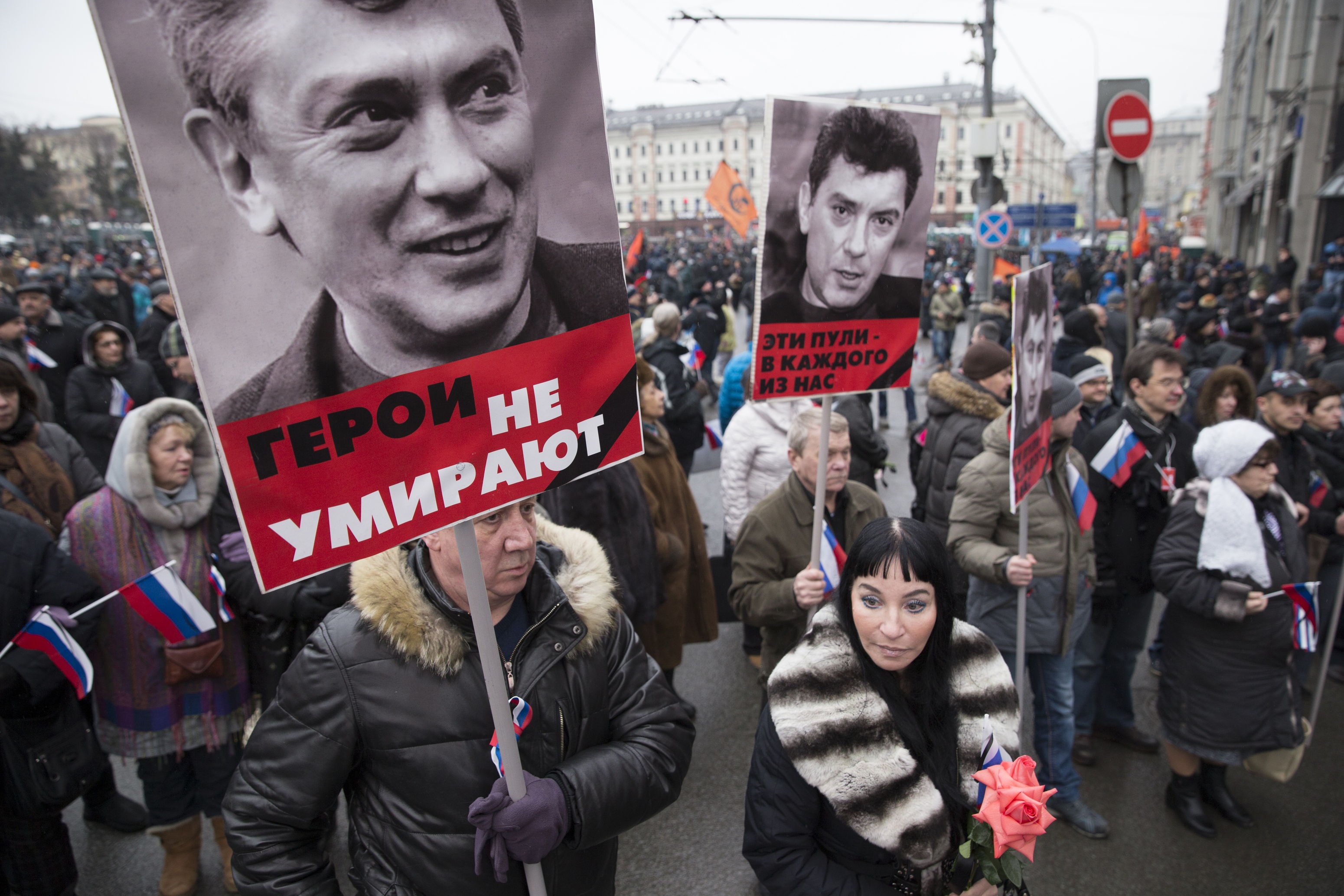 Thousands March In Russia To Mourn Slain Putin Critic Boris Nemtsov