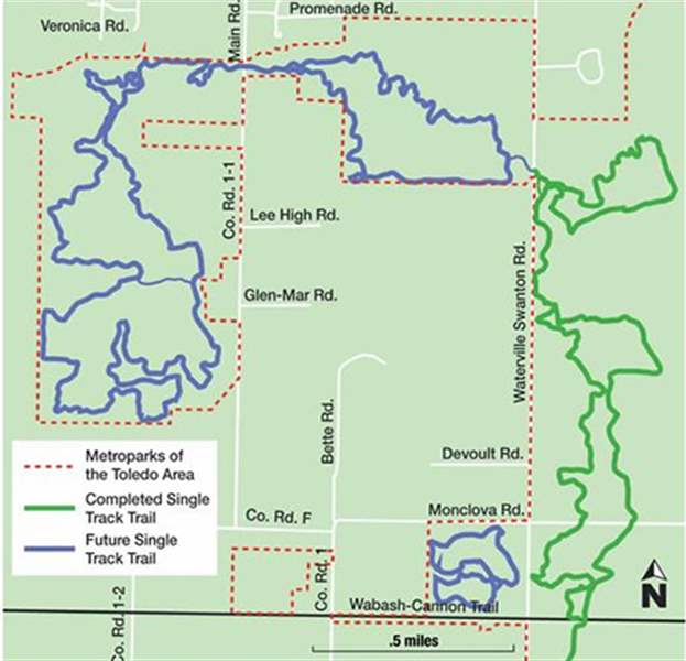 oak openings bike trail map