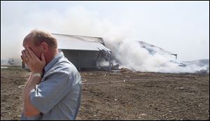 Henk Arts started the farm last year after moving to Convoy, Ohio, from the Netherlands. There were no injuries in the fire.