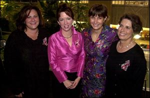 FOR THE CHILDREN: From left, Meira Zucker, chairwoman Margo Maxwell, president Karen Kerr, and Patricia Appold at the first fund-raiser for Equipped Kids, Inc., got the message out.