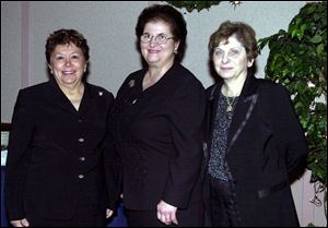 From left, Sara Boraby, Manira Saide-Sallock, and Mariam Shousher attend the Friends of Dar Al Hanan banquet.