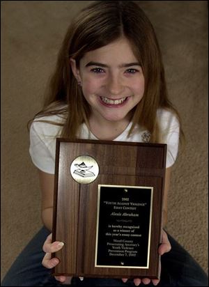 Alexis Abraham, a fifth grader at Pemberville Elementary School, is one of three winners of Wood County contest.