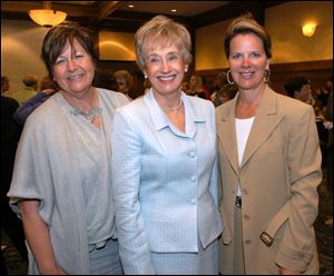 From left, Sara Jane DeHoff, Sondra Shaw-Hardy, and Cindy Dana at the Women's Initiative meeting at the Toledo Club.