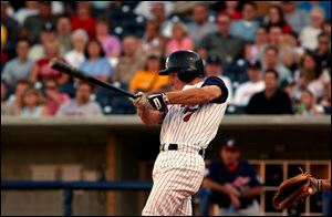 Cather Brandon Inge connects for a home run - a three-run-shot in the Hens' four-run third inning.