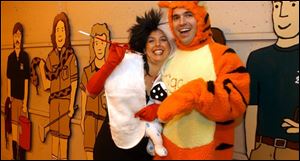 FUR WEARERS: Debbie and Nick Stachurski are Cruella DeVil and Winnie the Pooh's Tigger.
