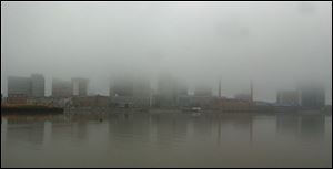 ROV FOG CITY 11/17/03 PHOTO BY LORI KING Downtown Toledo from International Park.