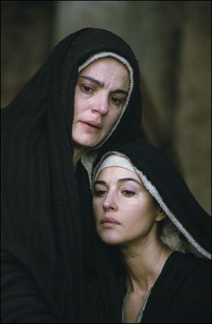 Mary (Maia Morgenstern), left, and Mary Magdalene (Monica Bellucci) in <i>The Passion of the Christ</i>.