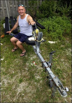 Ted Liechty is happily reunited with his boat trailer after police retrieved the item, first by posing as buyers in an eBay auction and then rendezvousing with the seller.