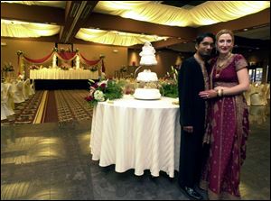 HINDU TRADITION: Sharat Kumar and Iris Morehouse make it official in an ancient way.