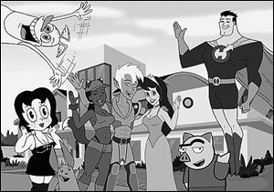 Eight characters - each from a different animated sub-genre - live in a house Real World-style, complete with diary room confessions to the camera, drunken hot tub grope sessions,  and lots of conflict among the housemates in Comedy Central's Drawn Together.
