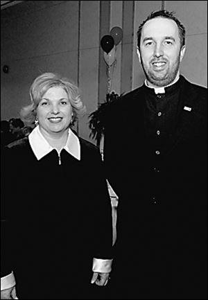 Michelle Quilter and the Rev. David Reinhart at the Stritch fund-raiser.
