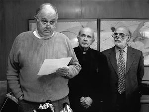 Henry Herschel, left, Father Robinson s former attorney, disputes the results of a 1980 lie detector test. With him are the priest, center, and attorney Alan Konop.