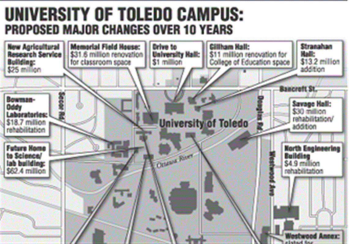 Map Of University Of Toledo University Of Toledo Planning $300M Worth Of Upgrades | The Blade