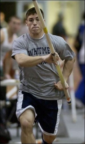 Whitmer s Chris Laser is one of
the area s top pole vaulters. He
claimed the Division I district title
last year at 13 feet. Laser cleared 14 feet at an indoor meet last
week in Findlay.