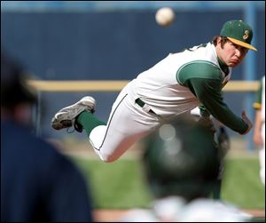 Start s Aaron Stewart upped his record to 9-0 although he gave up 10 hits to St. John s. The Spartans have won 16 district titles.
