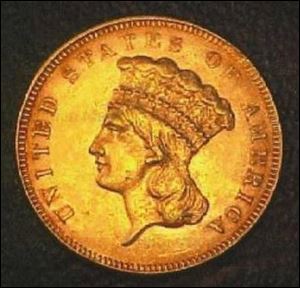 This Ohio-owned $3 gold coin from 1855 was reported missing in 2003.