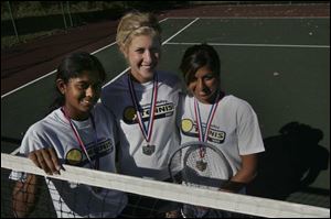 Sonya Naganathan, left, Jennifer Pesin and Anita Dewan will represent Maumee Valley Country
Day School at the state tournament in Columbus this weekend. All three are seniors.
