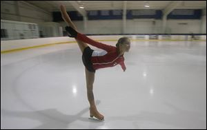 Alissa Czisny practices at the Detroit Skating Club. The Bowling Green State University sophomore is thought to have a good chance of making the U.S. Olympic team after winning Skate Canada and finishing second at Skate America.