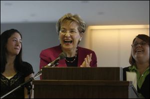 Award winners Katelyn Venia, left, U.S. Rep. Marcy Kaptur, and Andrea Naves.