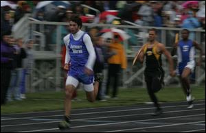 Anthony Wayne's Jimmy Cross, front, teamed with Justin Gerhardinger, Robert Anderson and Tim Green to win 400 relay.