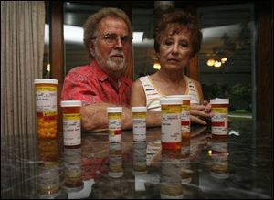 Retiree Joe Schiavone has taken a courier job offering health benefits so he can pay for medications for his wife, Joann.