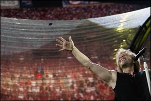 Jon Bon Jovi performs at Giants Stadium in East Rutherford, N.J., on July 18. Bon Jovi sold out three nights at the 80,000-capacity behemoth.