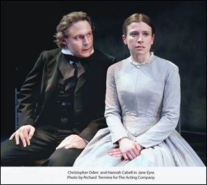 Christopher Oden will play Edward Rochester and Hannah Cabell stars as Jane in the Acting
Company s production of Jane Eyre, coming to the Valentine Theatre tomorrow.
