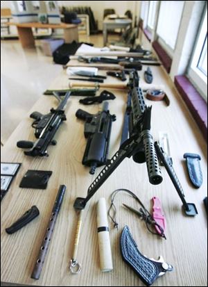 Weapons that were on display during the recent session at the police academy have been confiscated over the years.