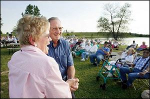 Joan Savage and Dale Briggs of Woodville dance.