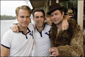 Playing college friends in The Company are, from left, Chris ODonnell as Jack McAuliffe, Alessandro Nivola as Leo Kritzky, and Rory Cochrane as Yevgeny Tsipin.