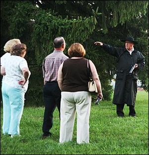 Bob Clark speaks in the role of Oliver Stevens, the original owner of the land on which Navarre Park and Sun Oil sit.