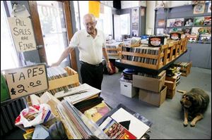 Frank Lynn in his Lagrange Street store, AA Records Are Us.