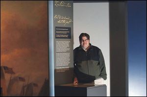 Woodward stands next to the case that holds the Johnson letters, which were addressed to his wife, Mary.

The letters will be on display for this year, at least, and are on loan from the Ohio Historical Society.