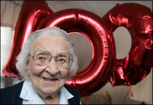 Pauline Borden fetes her 100th in her Springfield Township apartment.