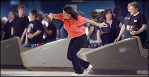 Brenda Hughes of the Strike Force team competes in the USBC state championship at Interstate Lanes in Rossford.