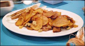 Sweet potatoes baked in cane syrup.