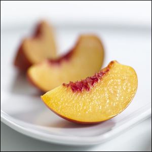 Fresh peach slices.