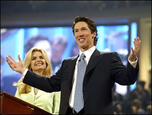 The Rev. Joel Osteen and his wife, Victoria, will hold a  Night of Hope  at the Palace of Auburn
Hills near Detroit on Friday.