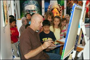 Steven Bennett offers students at Maumee Valley Country Day School art from a different perspective