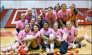 nbr OWENS VOLLEYBALL     received 12/11/2008    handout photo   ***  NOT BLADE PHOTO      THE 2008-09 Owens Community College volleyball team Front Row (L to R) Amanda Drew, Karie Marroquin, Chazara Small, KristenGyori and Brooke Hearn; Middle Row (L to R) Brooke Thomas, Corine Williams, Chelsea Stover,Mallory Imbery and Amanda Mick; Back Row (L to R) Brittney Bradner, Ja'Lisa Graham, Kathy Sabbagh and Katie Mullis.