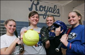 Elmwood reached the Division III state semifinals last season. Among the returnees are, from left, Kelsey Feasel, Marissa Lee, Morgan Arnold and Emily Reynolds.