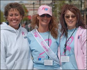 From left: Kelly Savage, Alicia Pangrac, and Sara Moynihan were cancer-walk chairmen.