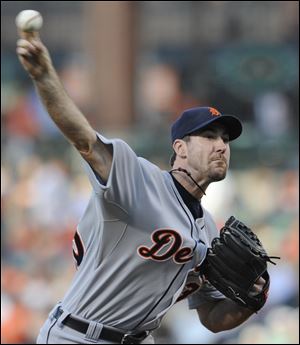 Detroit's Justin Verlander allowed three runs off nine hits in six innings over the Orioles. He leads the AL with 90 strikeouts.