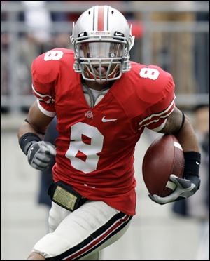 Wide receiver DeVier Posey hauled in two long touchdown passes for the Buckeyes.