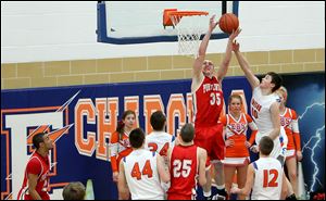 Josh Francis (35), a 6-foot-4 senior averages 16.3 points and 8.3 rebounds for the Redskins.